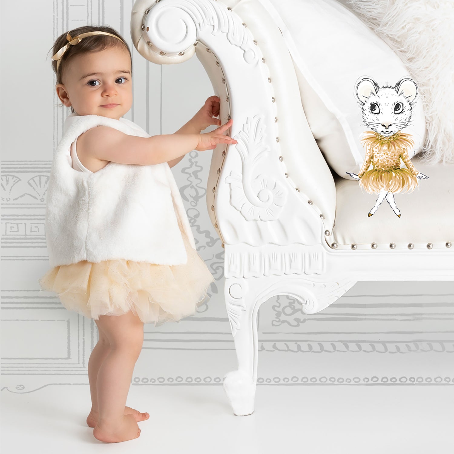 Faux Fur Vest - Blanc - Claris the Mouse & Claris the Mouse