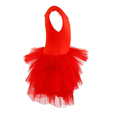 Holiday Heist - Portrait Tulle Dress in Red