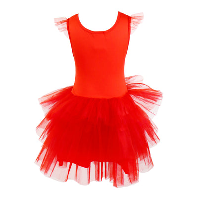 Holiday Heist - Portrait Tulle Dress in Red