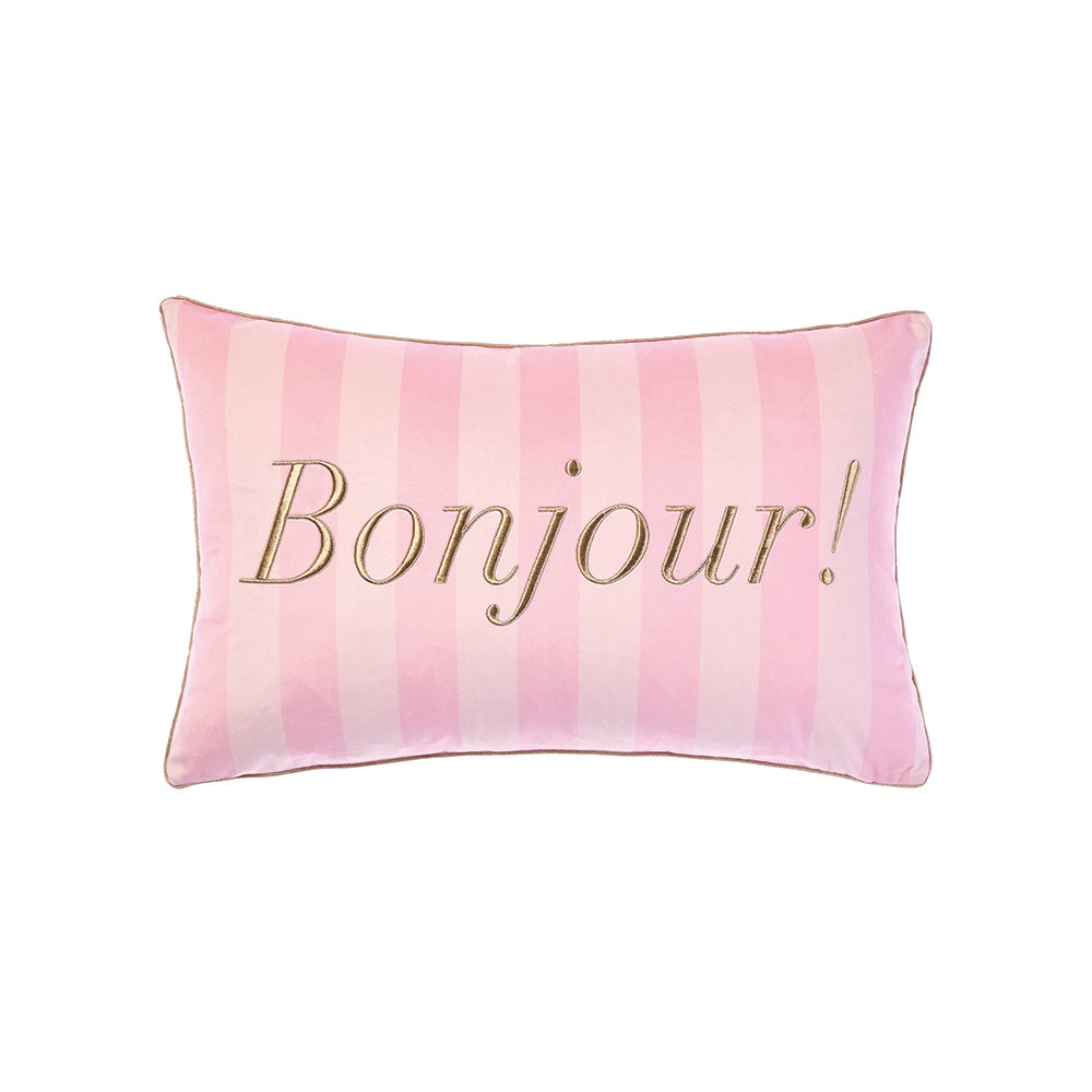 Embroidered Cushion – Bonjour