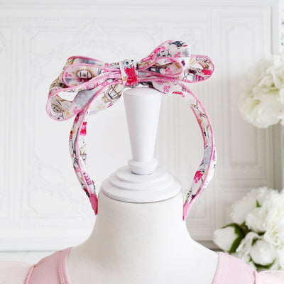 Fashion Print Headband with Bow