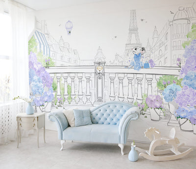 The,Interior,Is,Decorated,In,Pastel,Blue,Tones,With,A