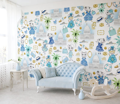 The,Interior,Is,Decorated,In,Pastel,Blue,Tones,With,A