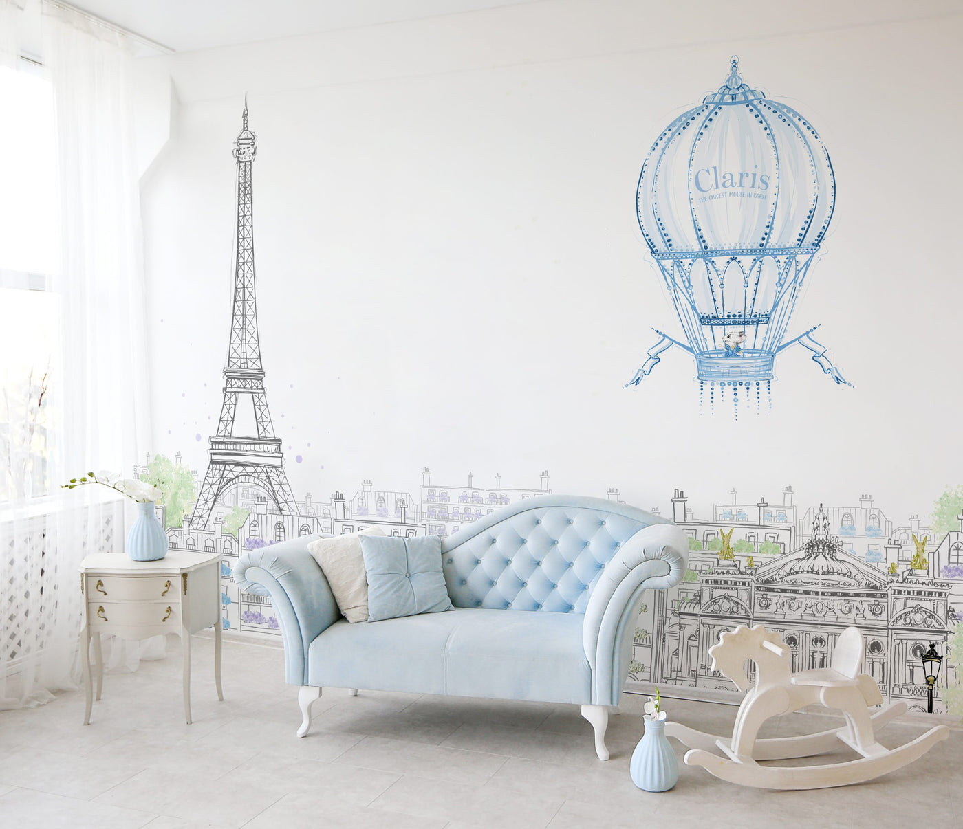 The,Interior,Is,Decorated,In,Pastel,Blue,Tones,With,A
